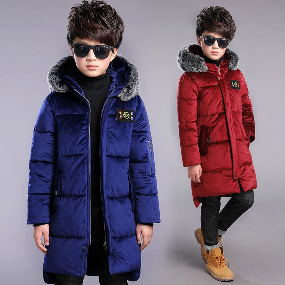 

-30 degrees Boy Clothing Warm Down Jacket for Girl Clothes 2018 Winter Thicken Parka Fur Hooded Children Outerwear Coats