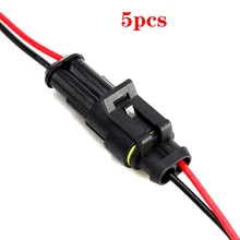 5 пар 2 шпильки Электрический разъем Вилки водонепроницаемый мужской женский Электрический разъем с проводом для мотоцикла автомобиля лодки