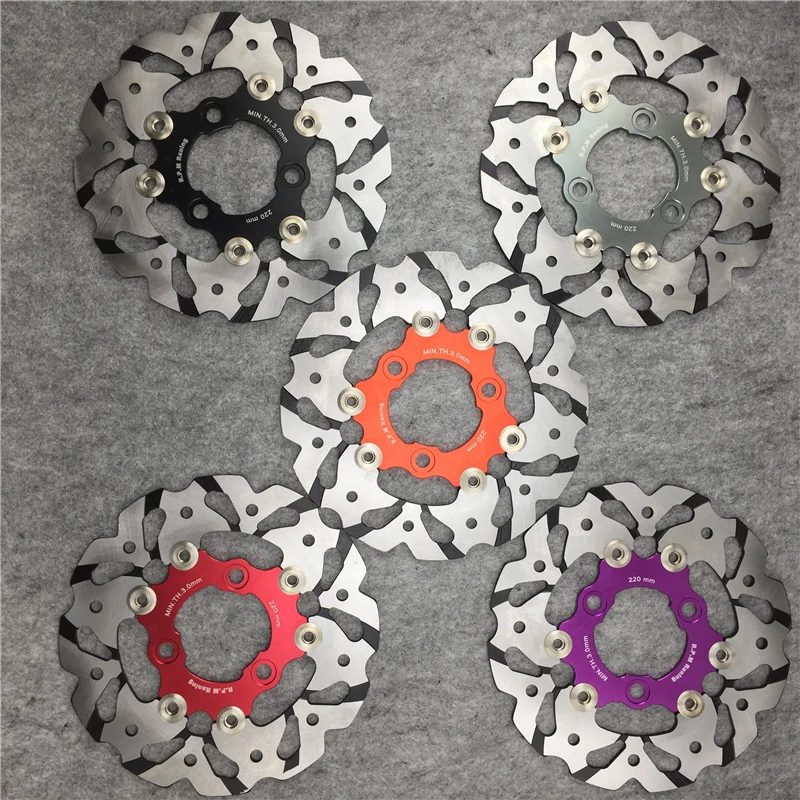 1 PCS Universal Aluminum alloy Floating disk motorcycle brake disc brake pads 220mm Rapid