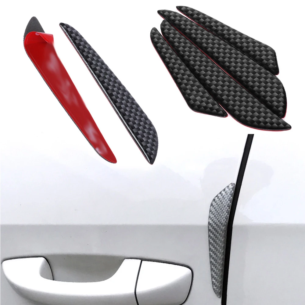 4pcs Car Door Edge Black Rubber Molding Trim Protector Bumper Strip Anti Scratch