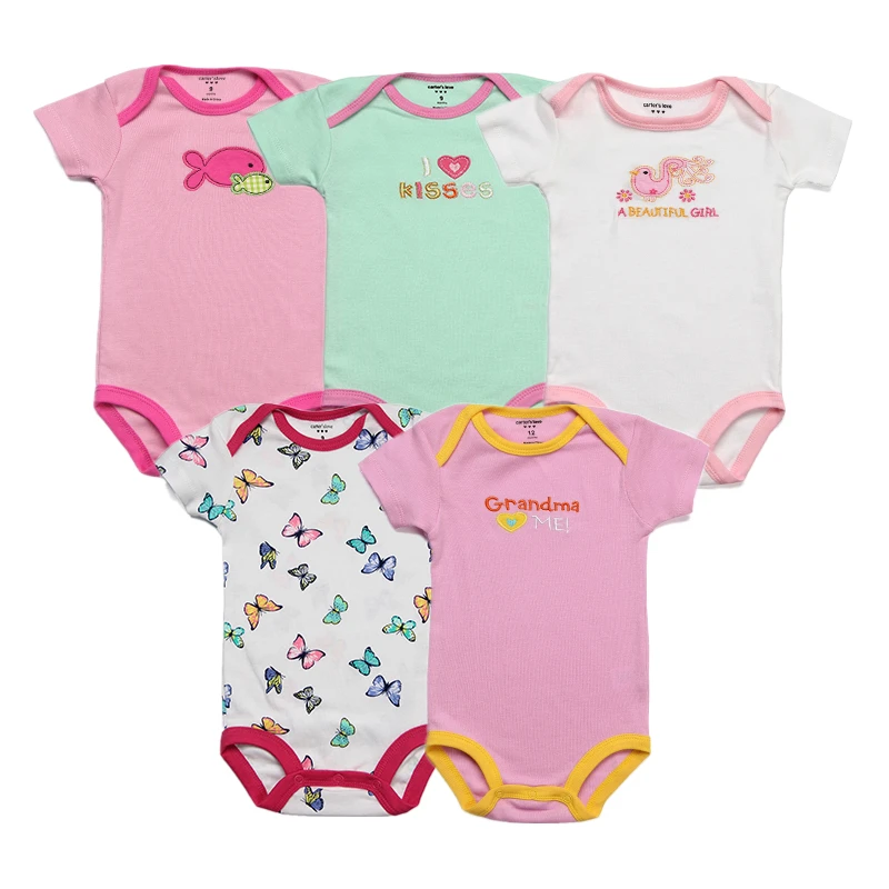 5 Pieces Lot Body Bebe 100 Coton Corps Infantile A Manches Courtes Vetements Combinaison Similaire Dessin Anime Imprime Bebe Garcon Fille Body Aliexpress