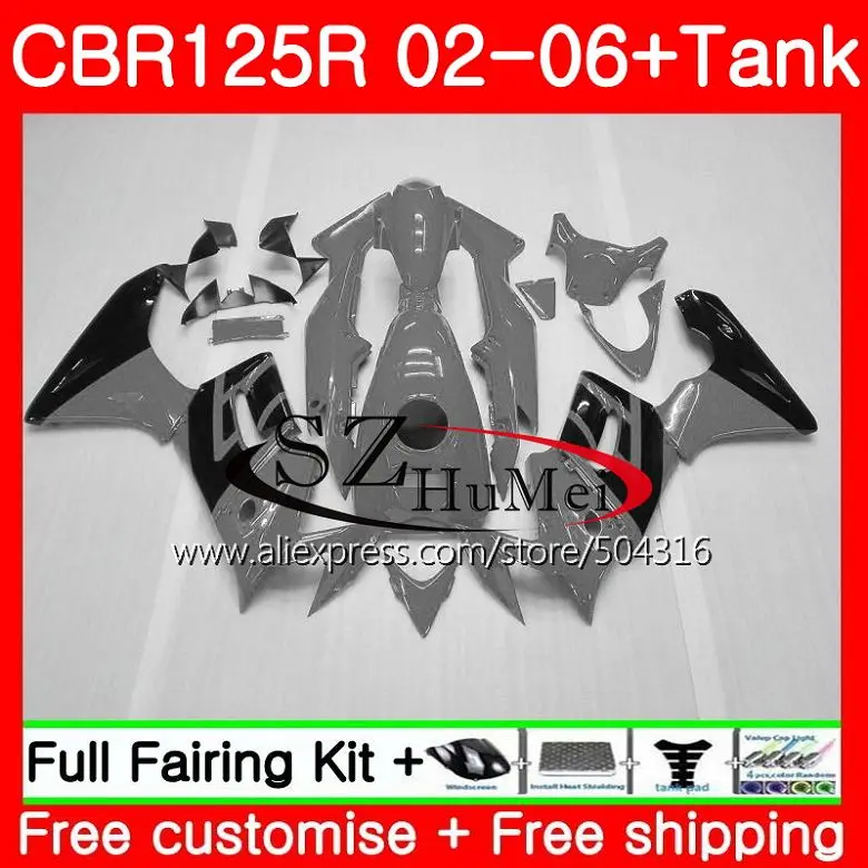 Корпус+ майка для HONDA CBR-125R 125CC CBR125RR CBR125R 02 03 04 05 06 глянцевый Грен 62SH11 CBR 125R 2002 2003 2004 2005 2006 обтекатель