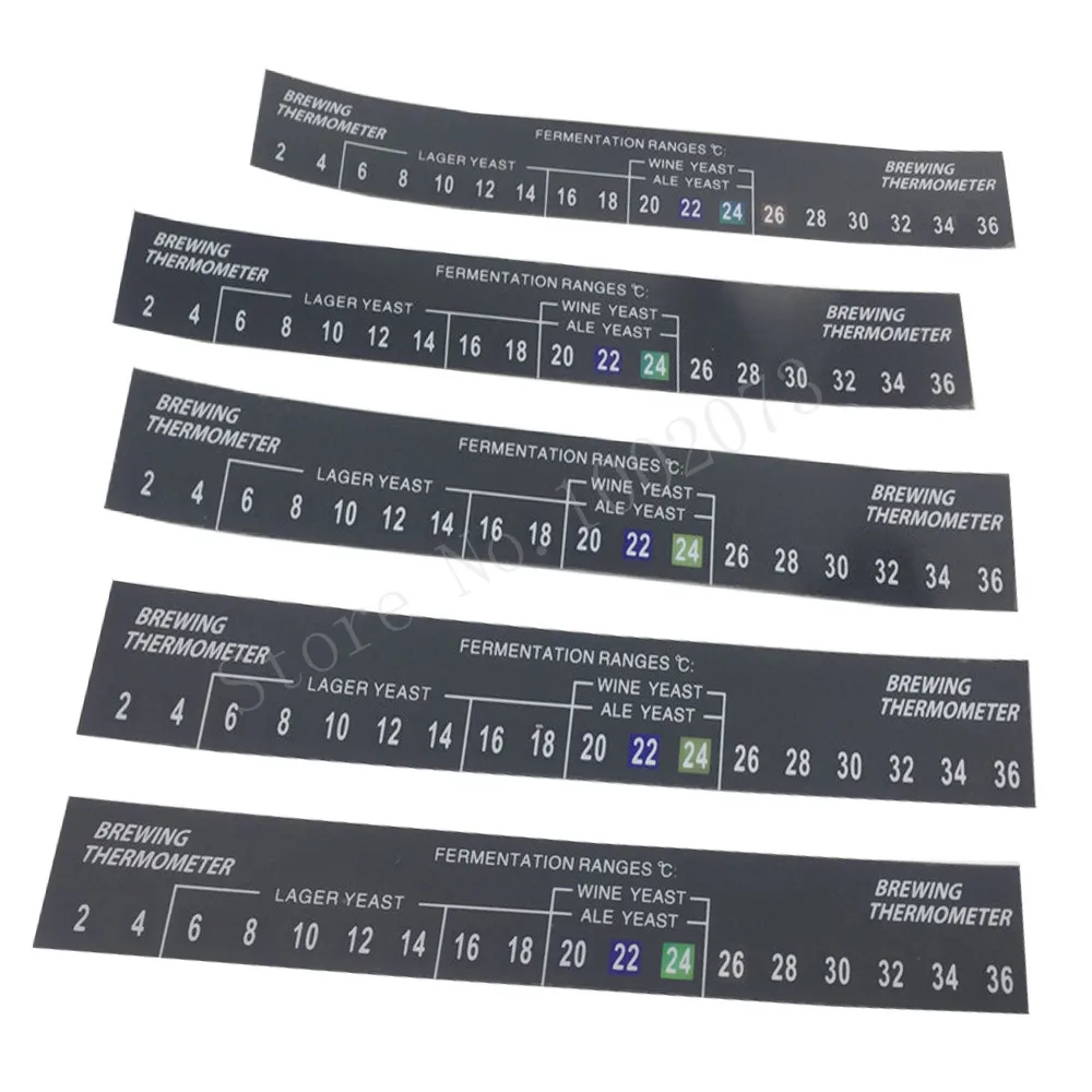 5pcs FERMOMETER Stick-On Adhesive Thermometer Homebrew Carboys Beer Wine Mead Temperature Sensor (4)