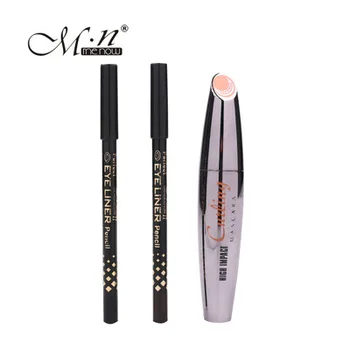 

by DHL 50Sets M.n Menow Brand Thick Mascara Set With Gift Two Pencil Black / Brown Combination Natural Curly Lasting Mascara