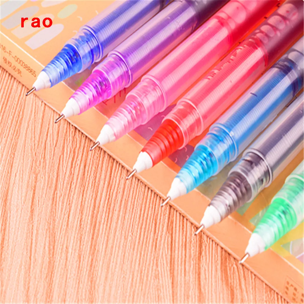 7Color Gel Pen 0.5mm Medium Color Ink Business Rollerball Pen Office School Gift