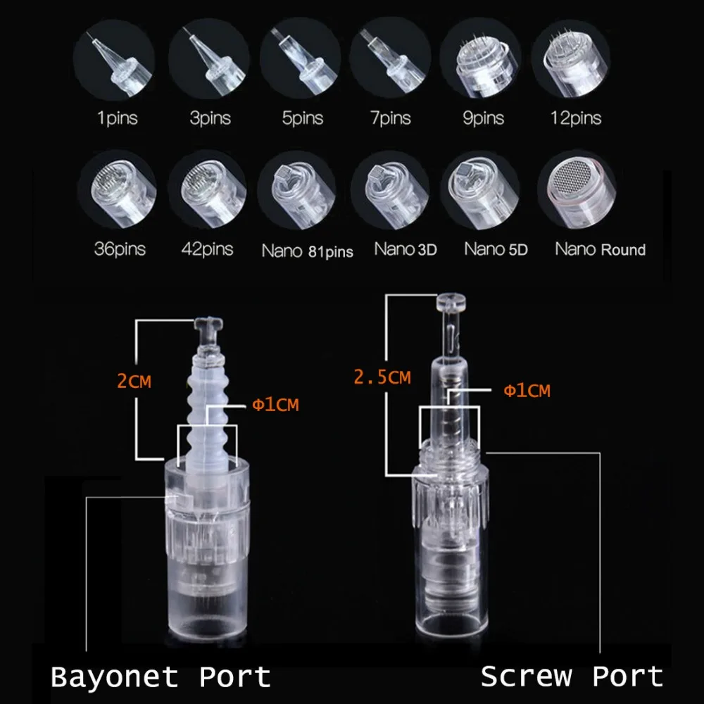 

100PCS Bayonet Port Needle Cartridges 1 3 9 12 24 36 42 Nano Replaced Needles Tips For DR. N2 M7 M5 Replacement Needles