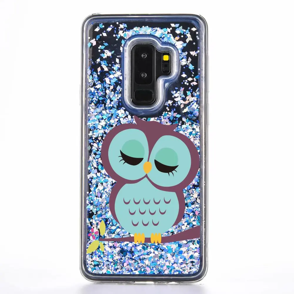 Жидкая вода чехол для samsung Galaxy Note8 S9 S9Plus Plus Чехлы динамический блеск Плывун ТПУ украшенная крышка