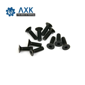 

10/50pcs M2 M2.5 M3 M4 M5 M6 304 A2 Stainless Steel Black grade 10.9 Hexagon Hex Socket Head Flat Countersunk Allen Bolt Screw
