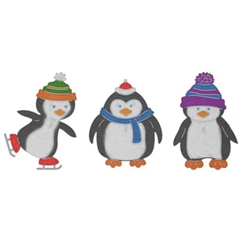 

Three penguins Metal Cutting Dies Stencils for Scrapbooking Photo Album Embossing Folder Paper Crafts Template Decor Accessories