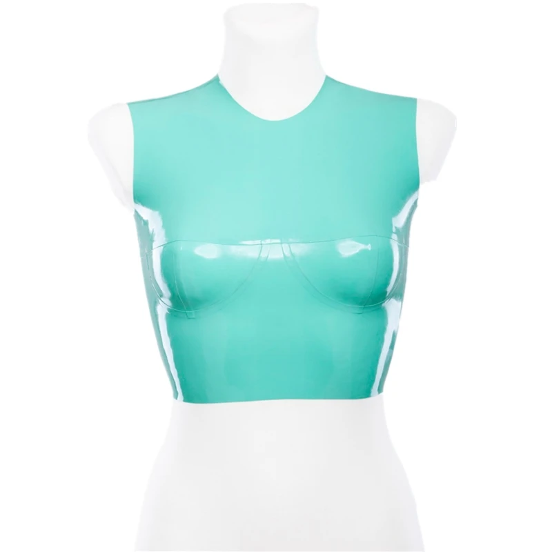 Latex Bra Latex Tight-fitting Top with Cups Sexy Fresh Color Latex Bra Top Latex Bra Latex Tight-fitting Top with Cups Sexy Fresh Color Latex Bra Top