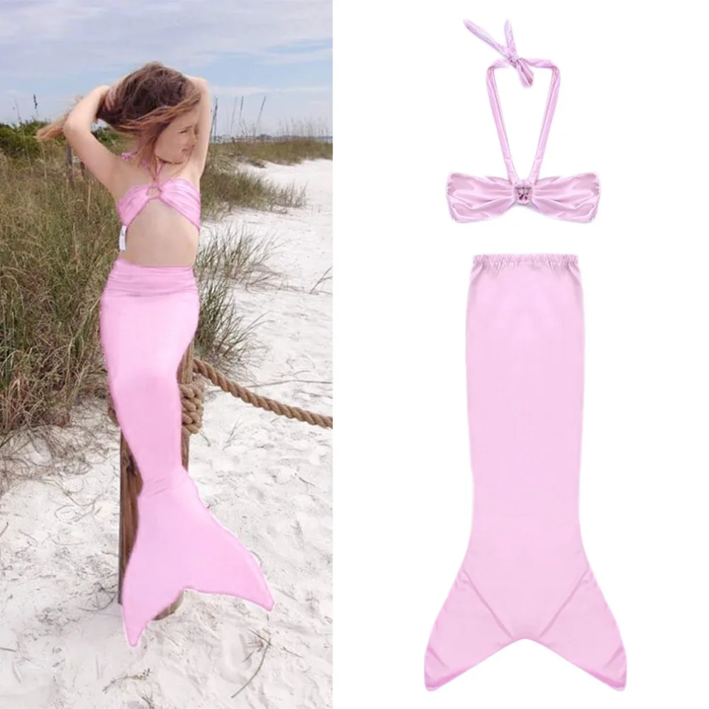 Mermaid Tail Princess Dress Swimsuit Costume Fancy Swimwear Set For Girls