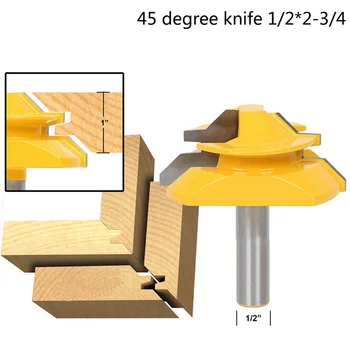 

45 Degree Woodworking Milling Cutters 1/2 Handle Woodworking Machine Tool Knife Repair Line Knife Woodworking Knife 1/2*2-3/4