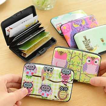 

Owl Card Aluminum Holder Wallet Credit Card Holder Case Cards Slots Theft Proof Extra Security Layers Crediet Card Holder