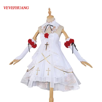 

VEVEFHUANG Japanese Anim Cosplay Costume Honkai Impact 3rd Theresa Apocalypse Flower white Wedding Dress Halloween Costumes