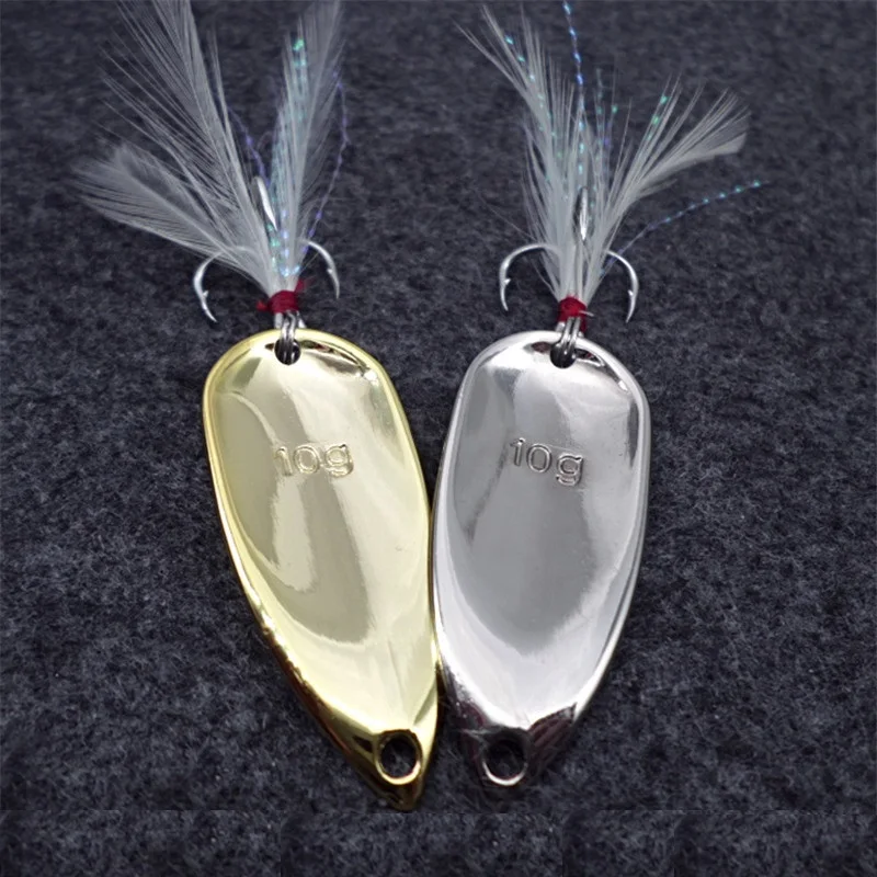 10g Metal fishing lure spoon Gold/Silver cheap fishing lures china fishing tackle Hard Bait free shipping