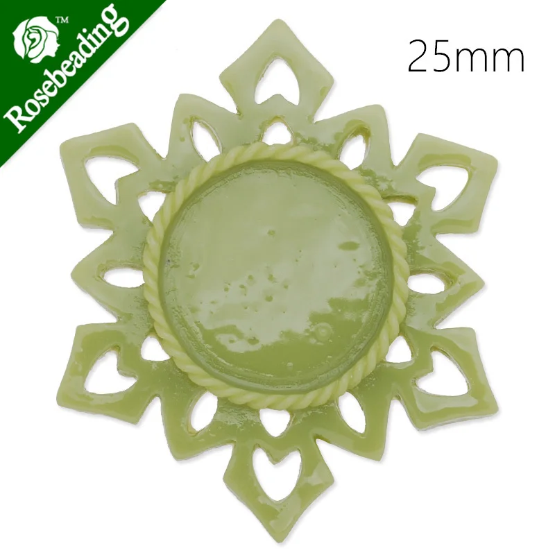 

25mm resin cabochon,green,snowflake shape,fit 25mm glass cabochon,pretty look,sold 20pcs/lot-C4281