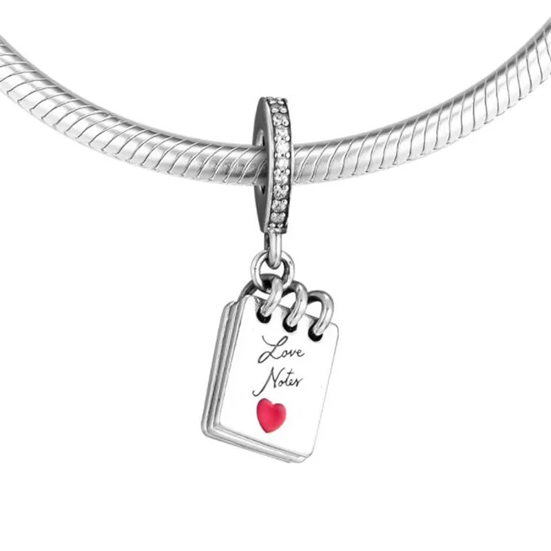 

925 Sterling Silver Love Notes Dangle Charm Fits Pandora Charm Bracelet Original silver 925 Beads DIY Pendant Jewelry For Women