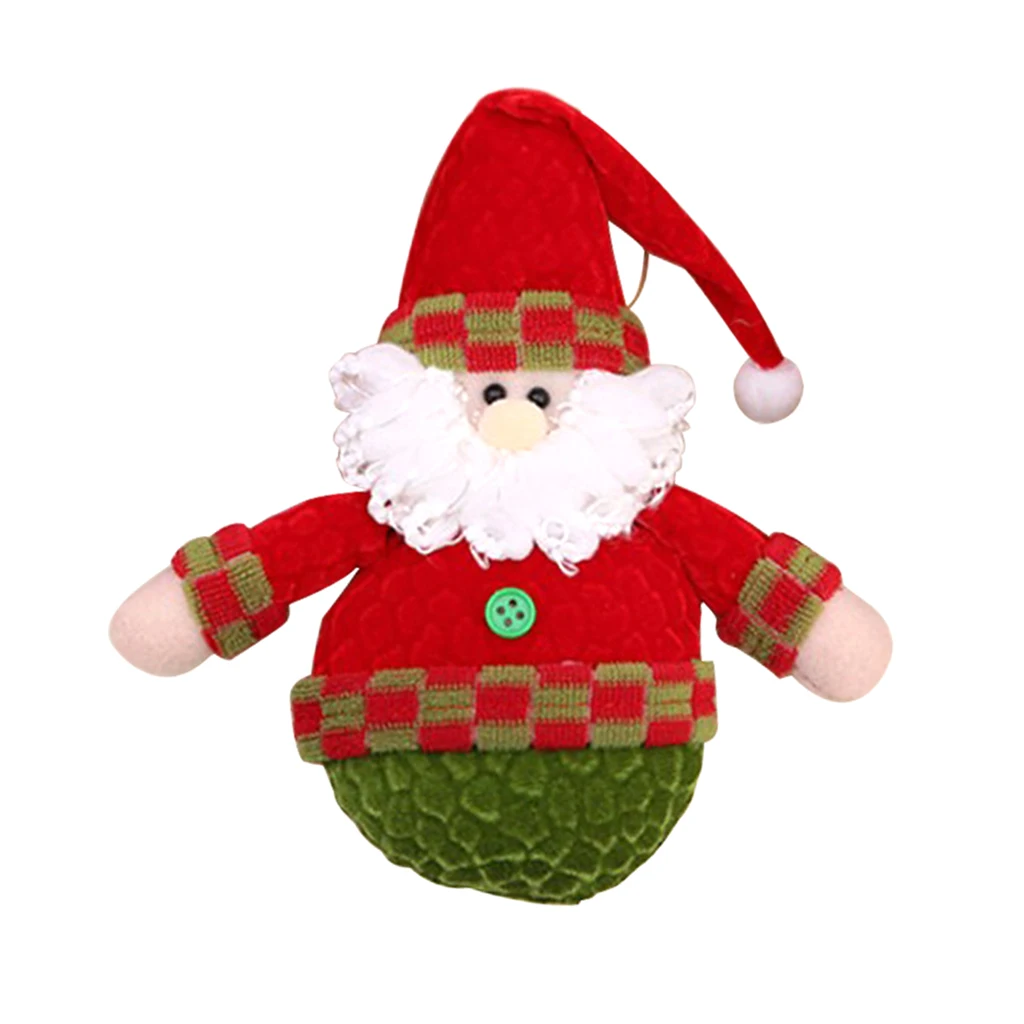 Christmas Santa Snowman Elk Plush Doll Christmas Tree Hanging Decoration 