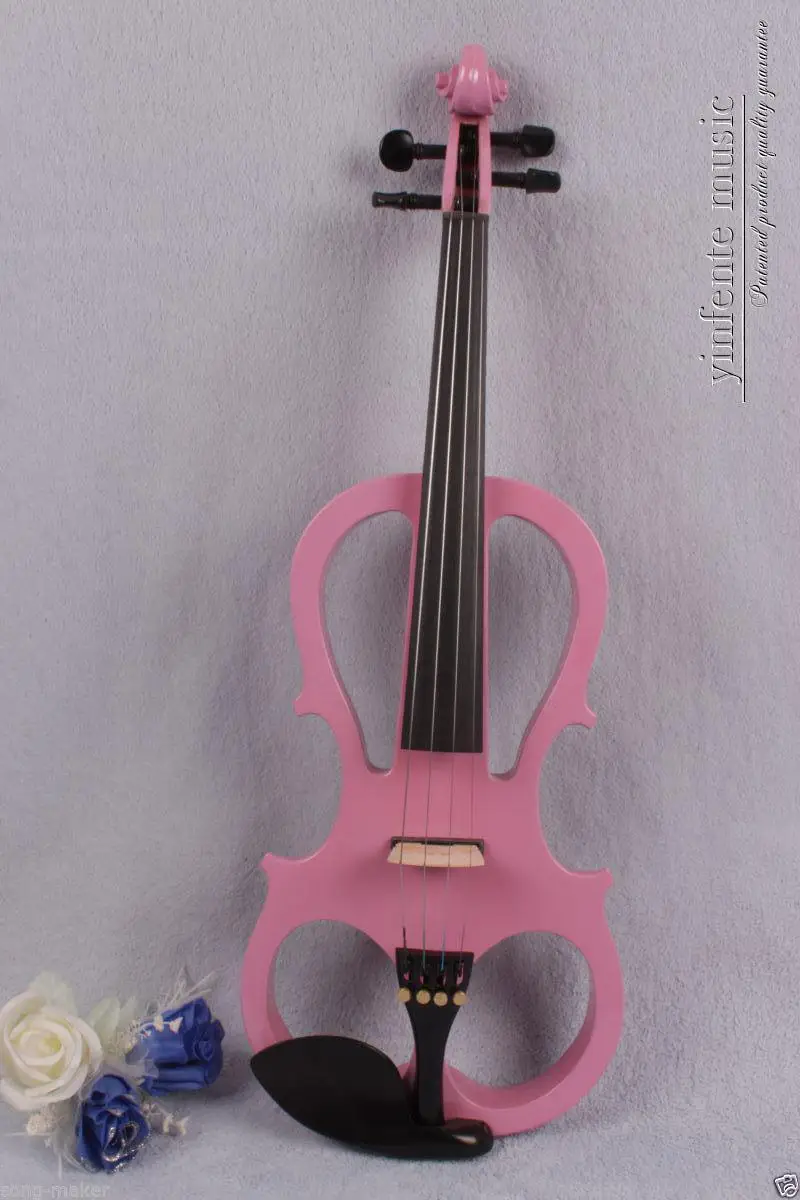 

1pcs Electric violin 4/4 Powerful Sound silent solid wood ebony parts nice #1352