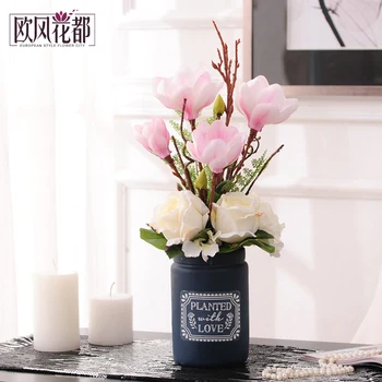

Small fresh flower simulation suite living room bar coffee table decoration silk flowers flower garden ornaments