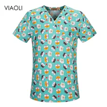 Стоматологическая клиника скрабы Топы Pet doctor униформа медсестры больница форма медсестры одежда салон красоты мультфильм печать рабочие Топы