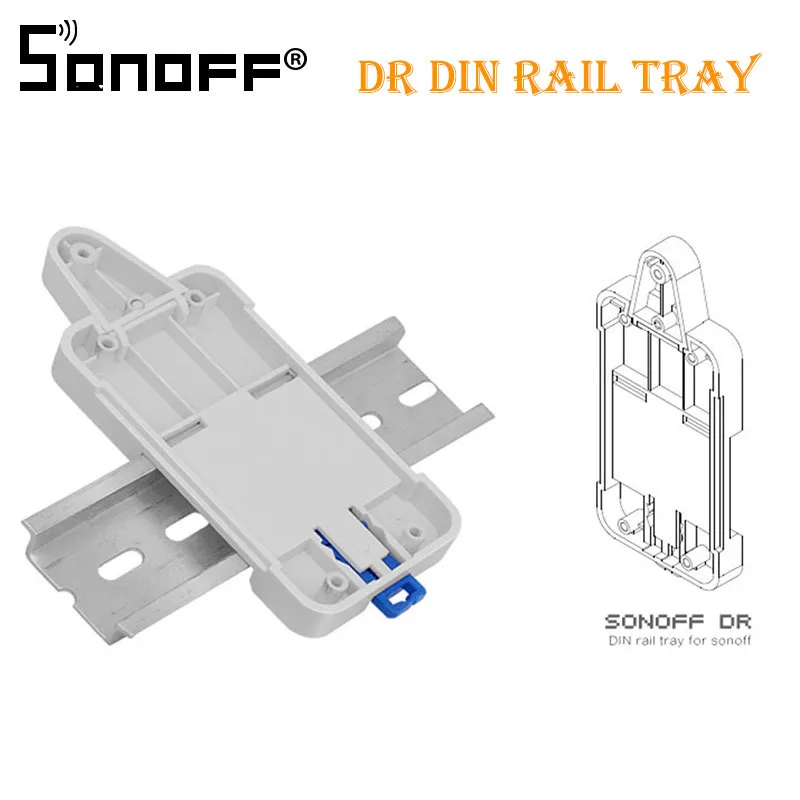 SONOFF For Basic/RF/ Pow/ TH10/16/ Wifi Smart Switch DR DIN Tray Rail Case Holder Mounted Adjustable Box Cover Home Alexa | Электроника