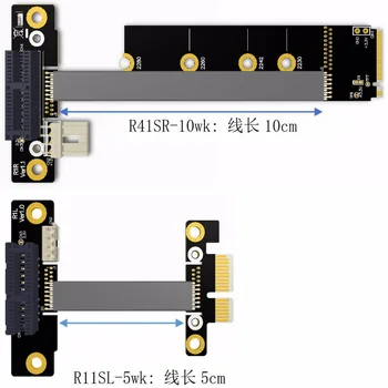 

PCI-E 4x To NGFF M.2 NVMe Key M AE 2280 PCIe 4 Riser Card extension Cable PCI Express x4 Extender 10cm 20cm 30cm Gen 3.0 32G/bps