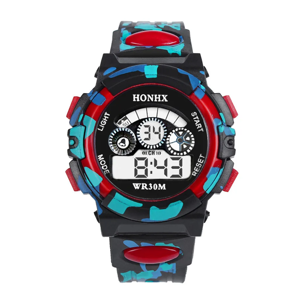 Honhx светодиодный цифровой для присмотра за детьми, брендовые Роскошные наручные часы для девочек и мальчиков детская спортивная обувь для бега, пеших прогулок часы браслет электронные часы