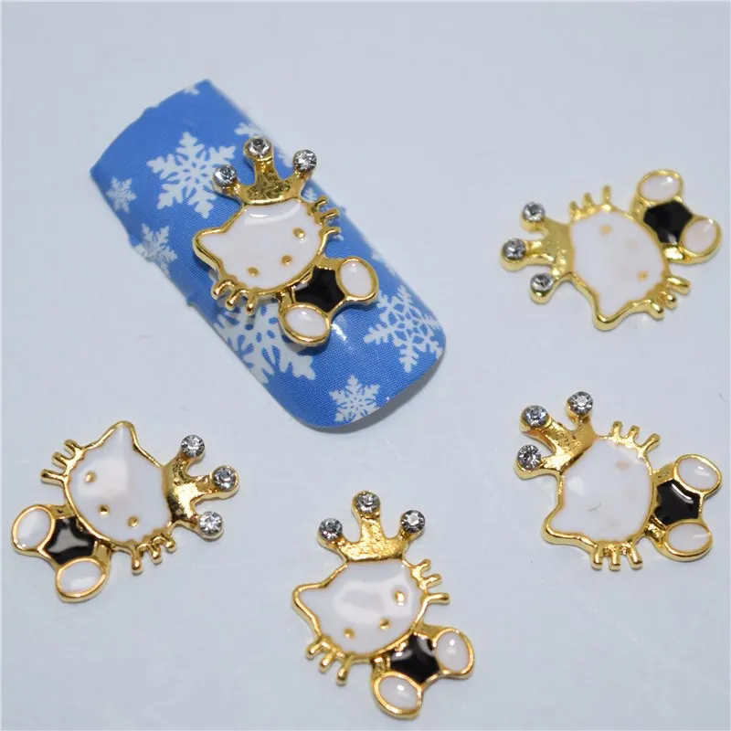 

NEW 10Pcs 3D Nail Art Decorations Cartoon Cat Art Tools Crystal Rhinestone For Nails Alloy Decorations Nail Art Glitter DIY #342