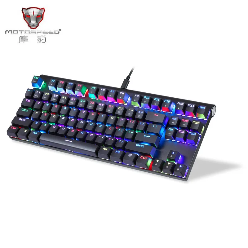 

MOTOSPEED CK101 NKRO Mechanical Keyboard RGB Backlit 87 Keys LED Flashing Light Backlit Ergonomic Anti-Ghosting Gaming Keyboard