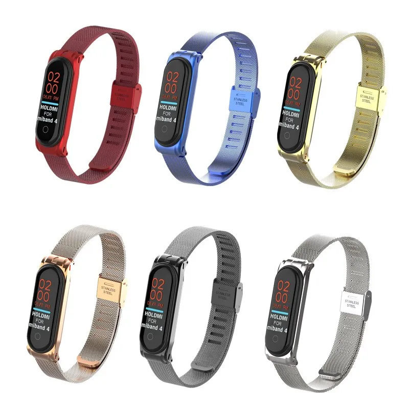 Металлический браслет Mi Band 4 3 на запястье NFC браслеты из нержавеющей стали MiBand для