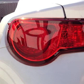 

1x 11"*47" Gloss Red Membrane Headlight Taillight Fog Light Vinyl Tint Film High Car Headlights Rear Lamps Protector Decor