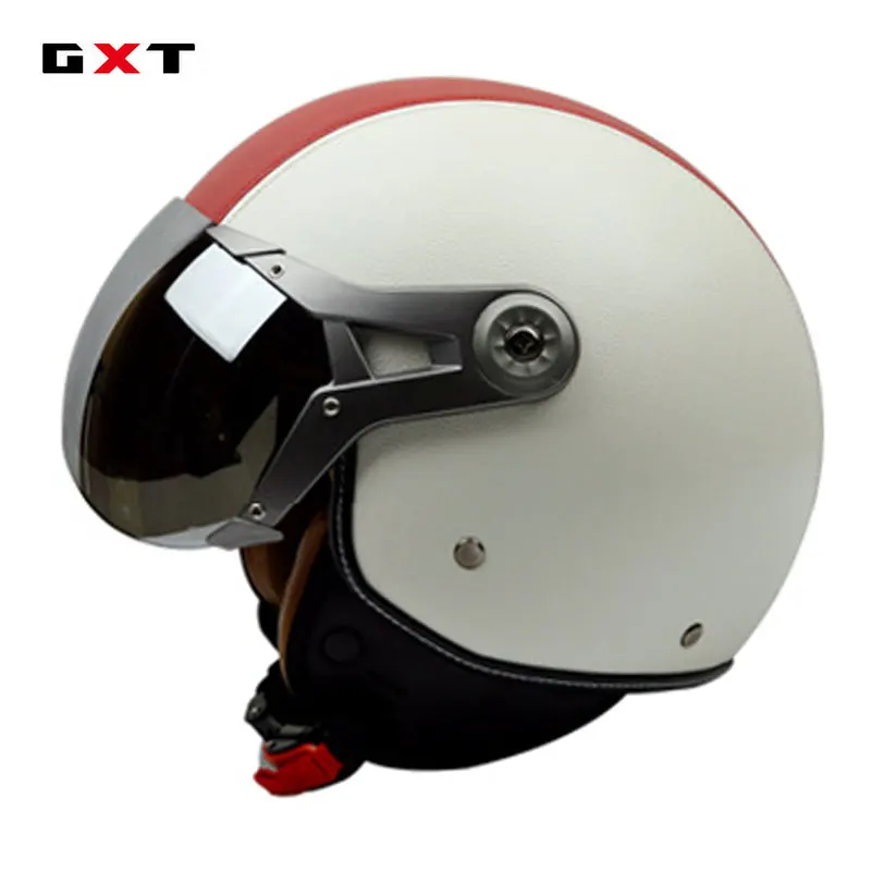 

GXT Motorcycle Helmet Retro 3/4 Helmet Vintage Scooter Open Face Helmet Moto Casco PU Leather Motocicleta Capacete Helmets