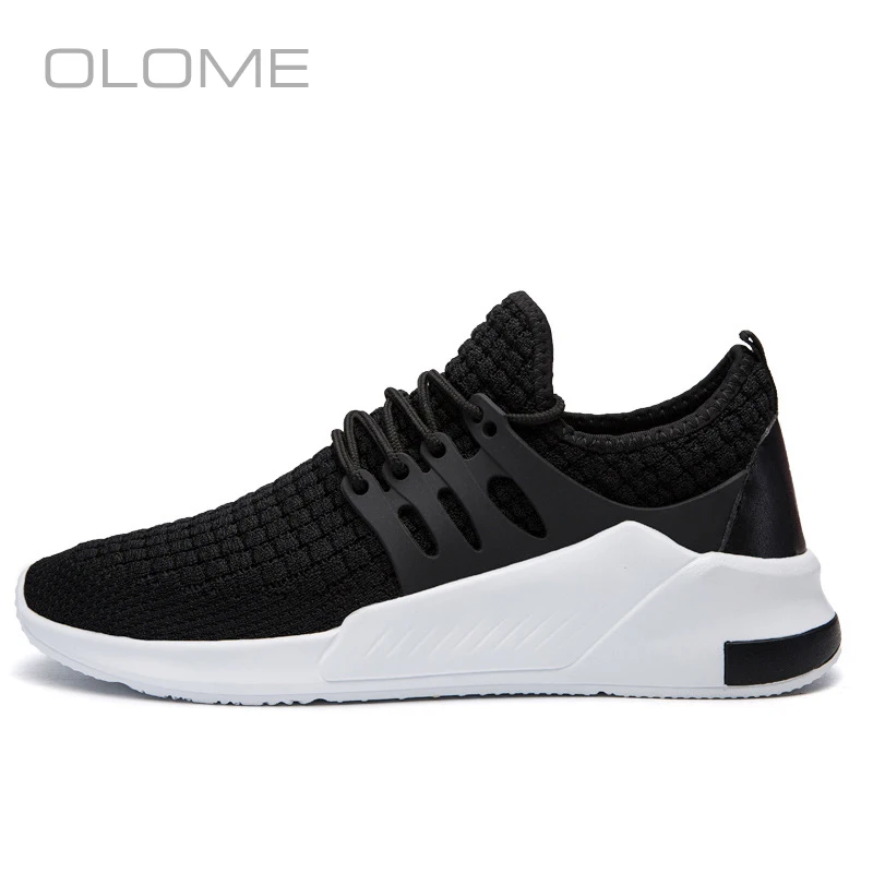 

OLOME 2019 Spring, summer and autumn new large size men's flying woven shoes Fashion Sneakers Men Breathable