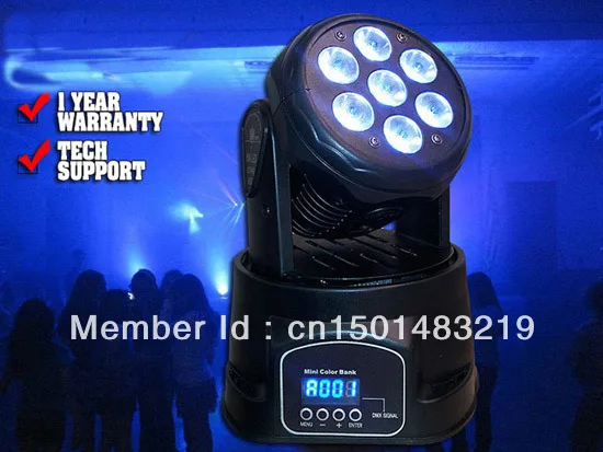 Mini Quad Moving Head wash for Club 7*10W LED Heads wedding up lighting Dj Lights | Лампы и освещение