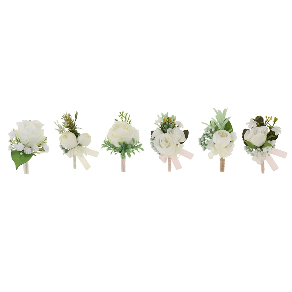 Bridal Bridesmaids Groom Boutonniere Man Buttonholes Wedding Flowers Party Decoration