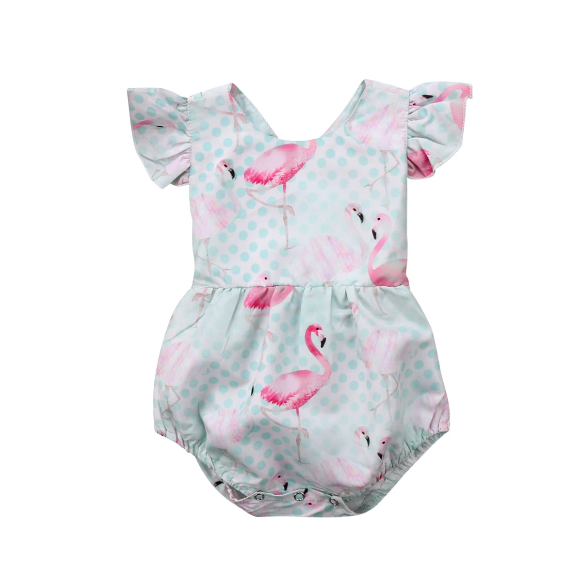 

Newborn Infant Baby Girl Ruffles Romper Flamingo Jumpsuit Sunsuit Summer Clothes Outfits Baby Clothing