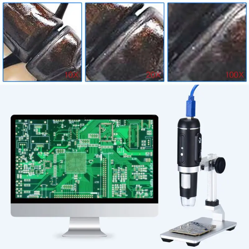 

1000X USB3.0 Digital Microscope 5MP HD Camera Electronic Magnifier with Holder