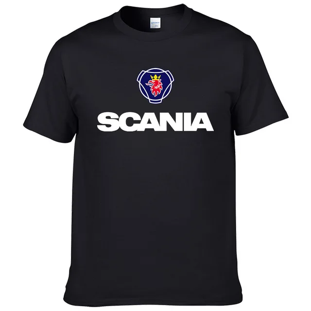 Новинка 2017 мужские футболки модная футболка Saab SCANIA хлопковая Футболка с круглым