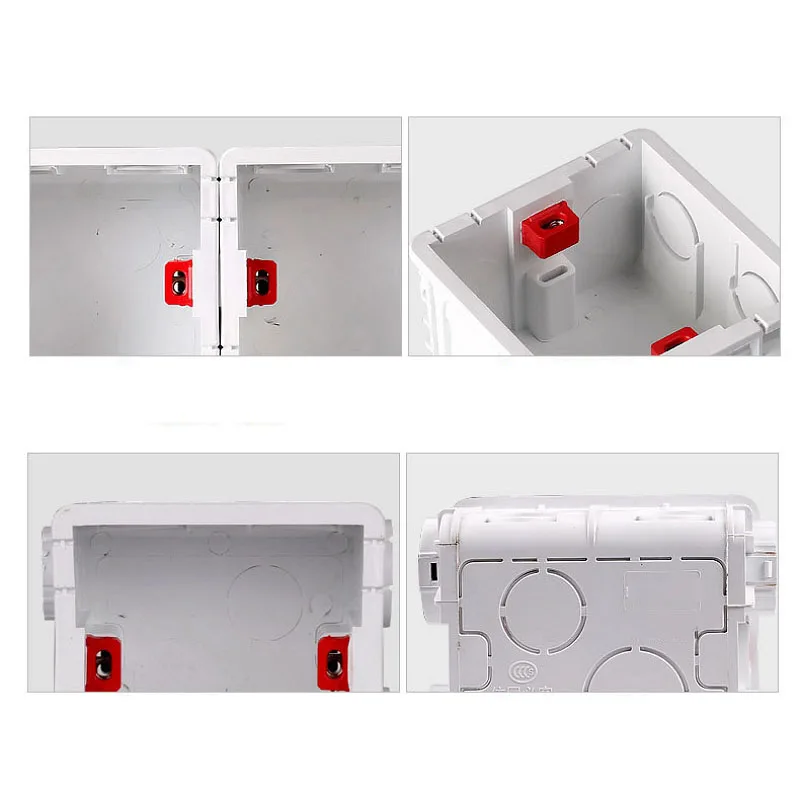 86*86 мм Универсальная белая распределительная коробка для монтажа в стену внутренняя кассета настенный выключатель пластиковый корпус розетка задняя коробка розетка проводка задняя коробка