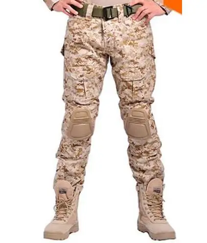 Тактические военные брюки США, армейские брюки, камуфляжные брюки-карго, мужские мешковатые брюки-карго с наколенниками, мужские брюки - Цвет: DESERT