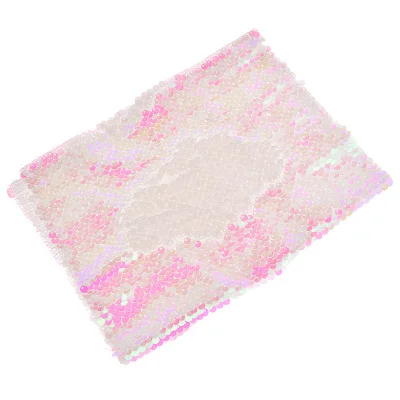 Pink white Индивидуальность 1 ярд рыбья чешуя блесток стеганая ткань для одежды сумочка и платье рукоделие декоративный материал поставки - Цвет: Pink white