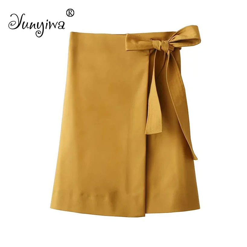

Yuuyiwa A-Line Above Knee Mini Women Skirts Women's new irregular wrap skirt adjustable split half skirt Jupe Femme Faldas Mujer