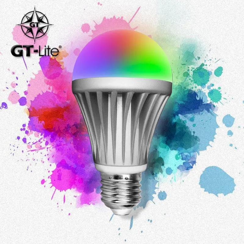 GT Lite Bluetooth Smart LED Light Bulb Smartphone Controlled Dimmable Multicolored RGB Work with iPhone iPad