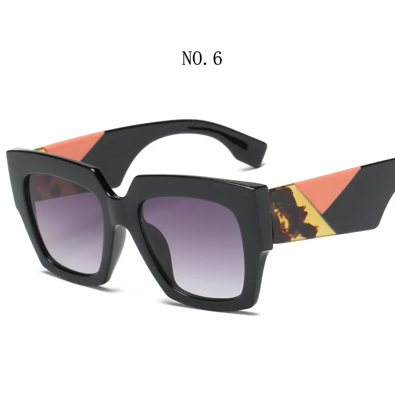 Женские солнцезащитные очки с плоским верхом, большие квадратные, градиентные,, Летний стиль, классические женские солнцезащитные очки, женские большие квадратные очки, UV400 - Цвет линз: NO.6