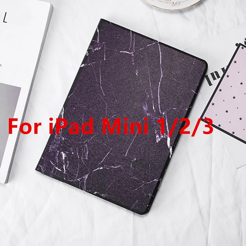 Мрамор чехол-книжка с магнитной застежкой для iPad Pro 9," 10,5 12,9 воздуха Air2 Mini 1 2 3 4 планшета чехол Крышка для нового iPad 9,7 a1893 - Цвет: Black Mini 123
