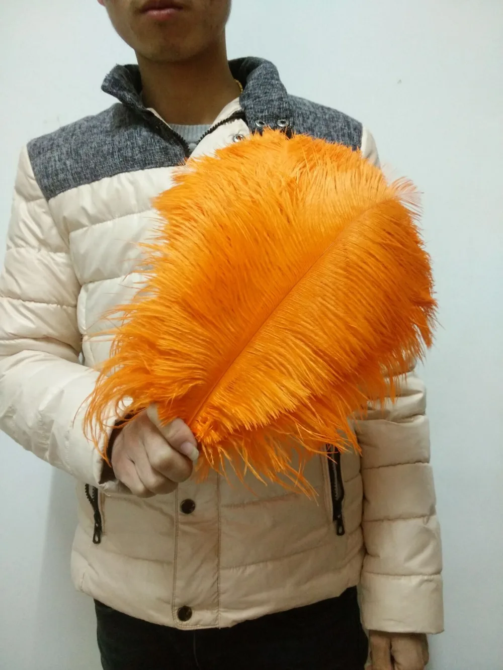 Wholesale 50 pc high quality orange ostrich feather 12 14inches / 30
