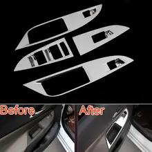 For Chevrolet Chevy Cruze 2015 Door Window Switch Adjust Lift Control Panel Cover Trim Sticker Chrome Auto Car Styling Accessory