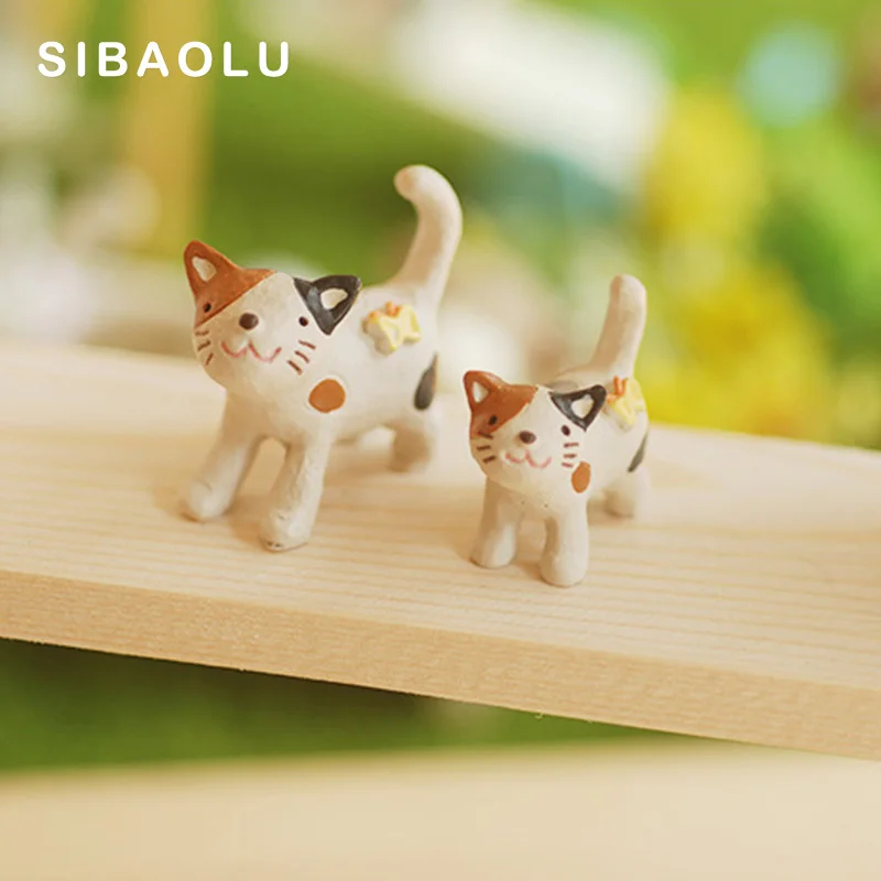 2 шт Mon Son Zakka фигурка кошки котенок Смола ремесло модель животного домашний декор