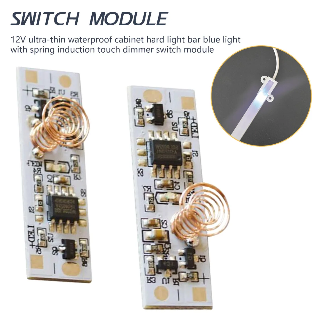 Сенсорный выключатель, емкостный сенсорный модуль, катушка, пружинный переключатель, светодиодный диммер, переключатель управления, 12 В, 3 А, для умного дома, светодиодный светильник, полоса